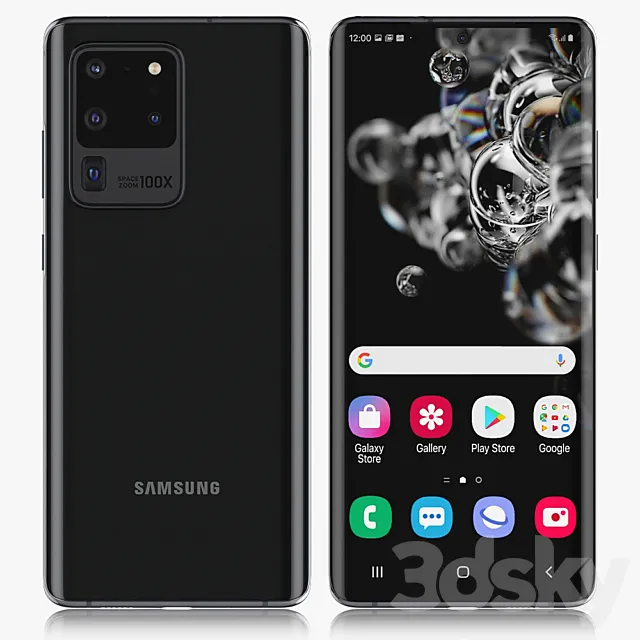 Samsung Galaxy 20 Ultra 5G Cosmic Black 3DModel