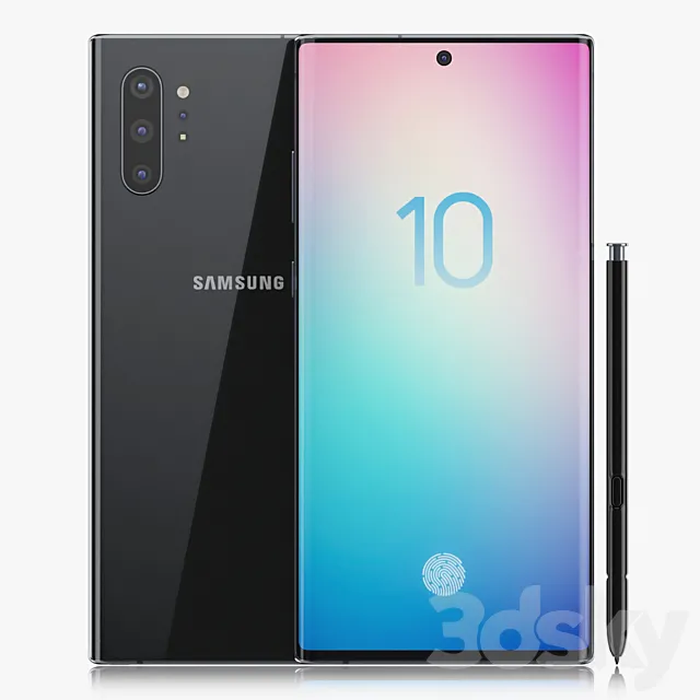 Samsung Galaxy Note 10 PLUS Black 3DModel