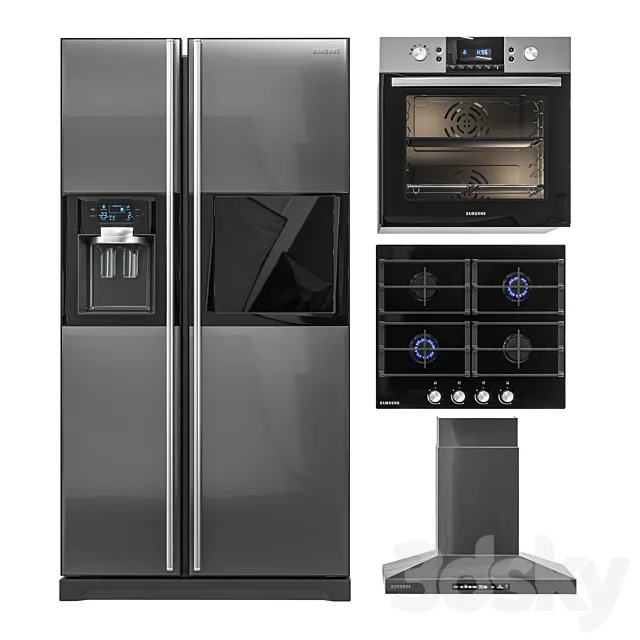 samsung kitchen appliances set 3DModel