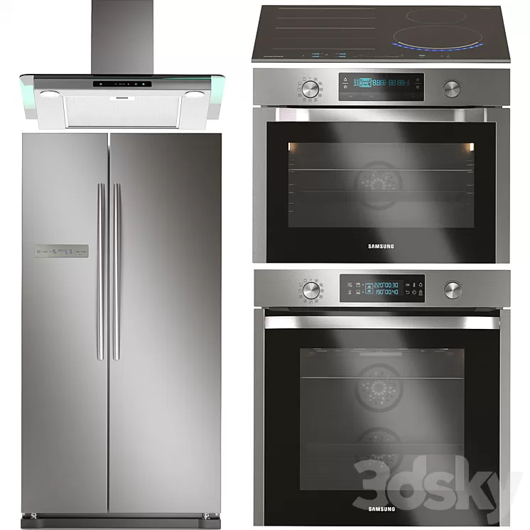 Samsung Kitchen Appliances Set 4 3D Model
