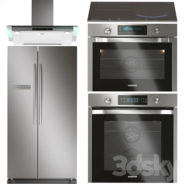 Samsung Kitchen Appliances Set 4 3DModel