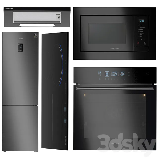 Samsung kitchen appliances set 7 3D Model