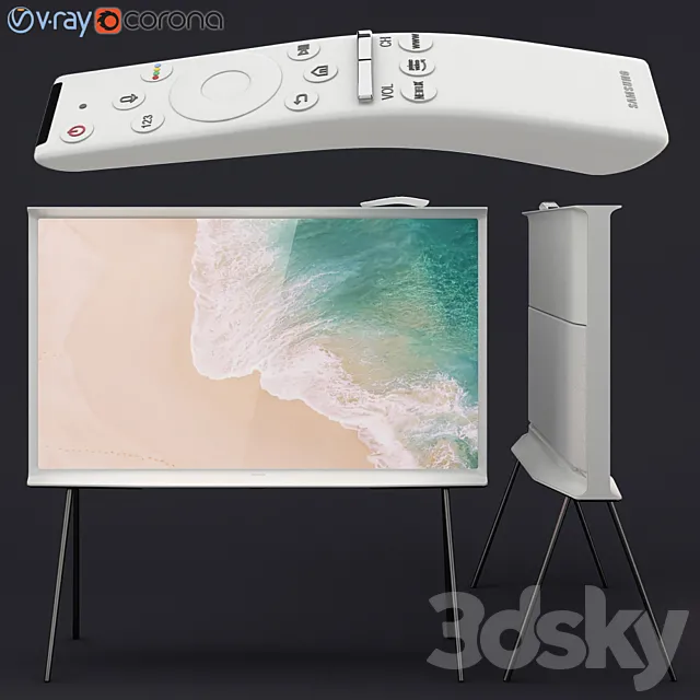 Samsung QLED The Serif TV white 3D Model