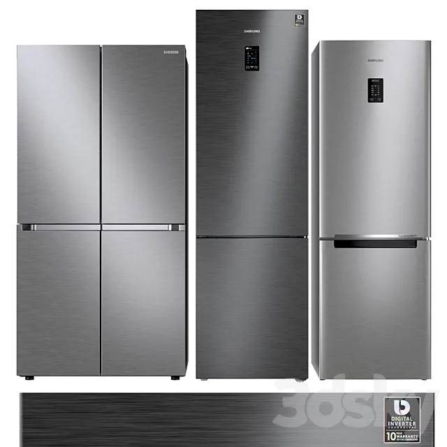 Samsung refrigerator set 8 3D Model