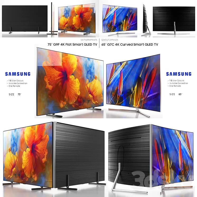 Samsung SMART QLED TV 3D Model
