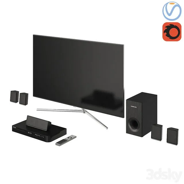Samsung TV QLED Home Cinema Blu-ray 2 3D Model