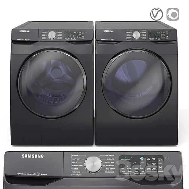 Samsung washer and dryer 3D Model