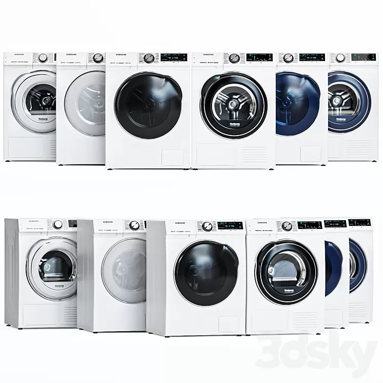 Samsung washer and dryer 3D Model