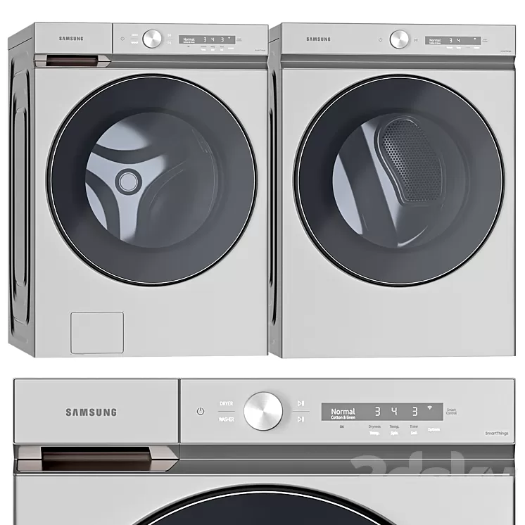 Samsung Washing Machines and Dryer- WF53BB8700ATUS - DVE53BB8700TA3 3D Model