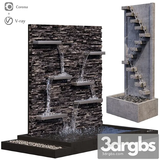 Sandstone Wall Fountains 3D Model Free