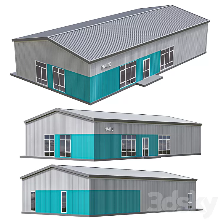 Sandwich panel building 3D Model