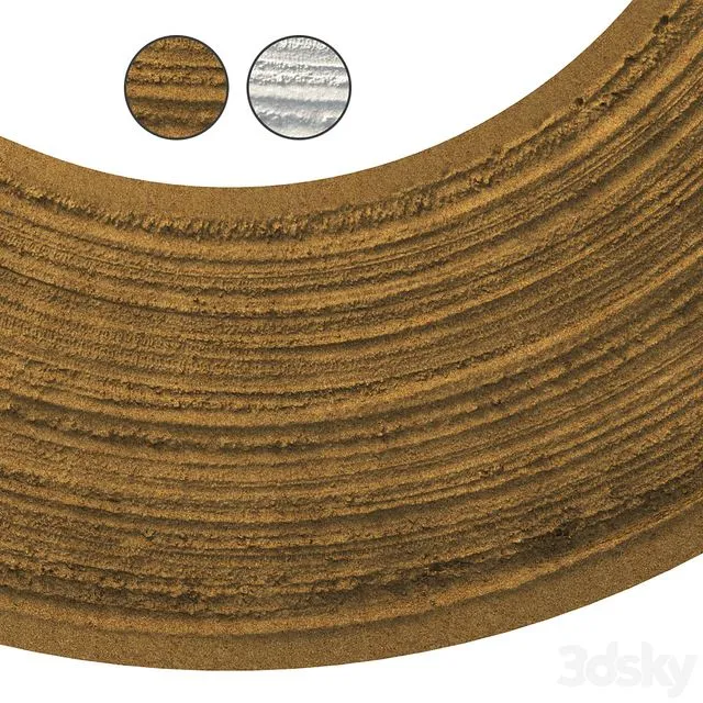 Sandy single lane road 03 (16 meters) 3D Model