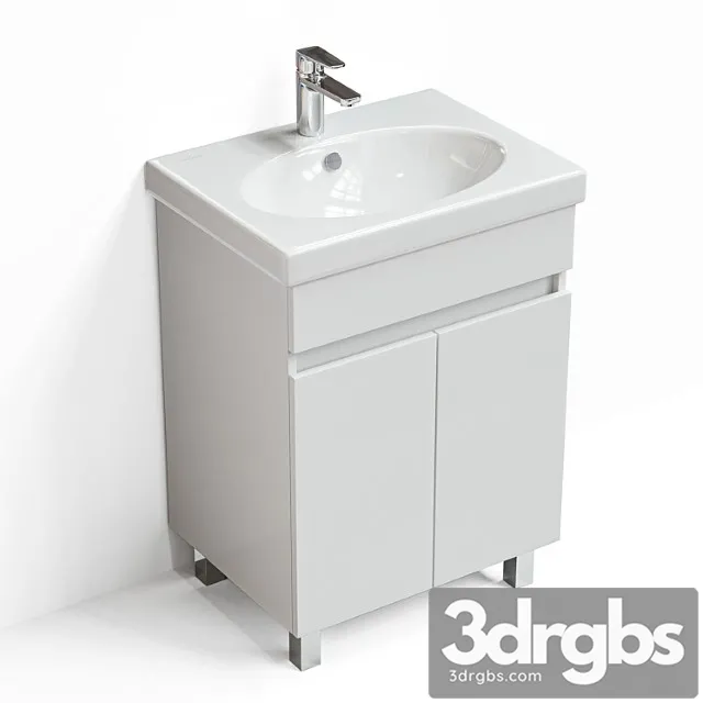 Sanita Luxe Next 60 Washbasin with Sensea Line 60 Cabinet 3D Model Free