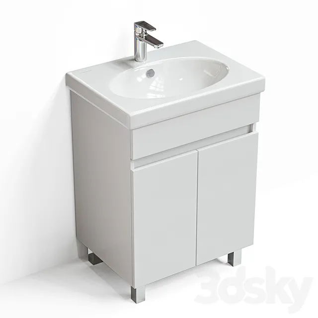Sanita Luxe NEXT 60 washbasin with Sensea Line 60 cabinet 3D Model
