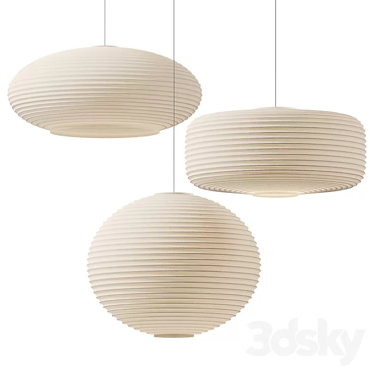 Sansho Paper Pendant Lights 3D Model Free