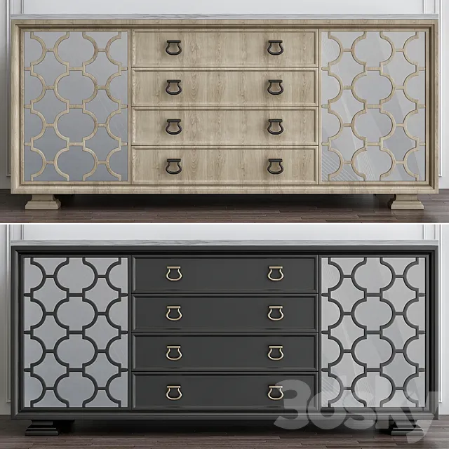 Santa Barbara Stone Top Dining Console 3DModel