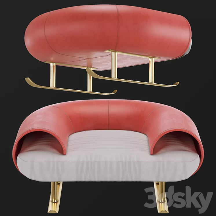 Santa Claus Chair 3D Model