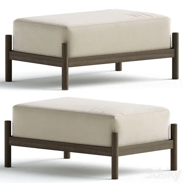 SANTO RECTANGULAR OTTOMAN HANDCRAFT 3D Model