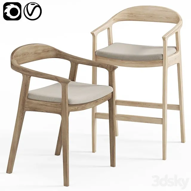 Sapporo Chair Barolo Chair by deephouse 3D Model