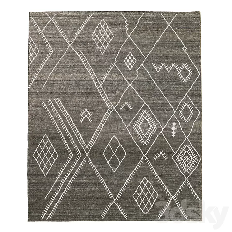 SARTO EMBROIDERED FLATWEAVE RUG 3D Model