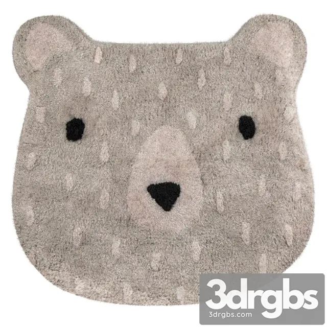 Sass & belle gray bear camp rug 3D Model Free
