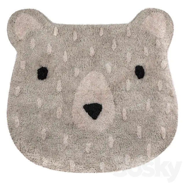 Sass & Belle Gray Bear Camp Rug 3DModel
