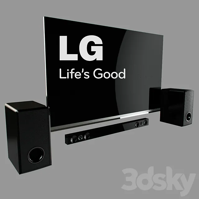 Saudbar LG + TV 3D Model