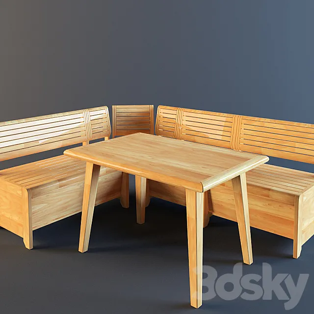 Sauna corner sauna benches 3D Model