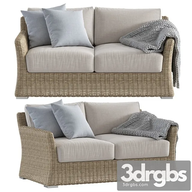 savannah outdoor wicker two seater sofa 3D Model Free