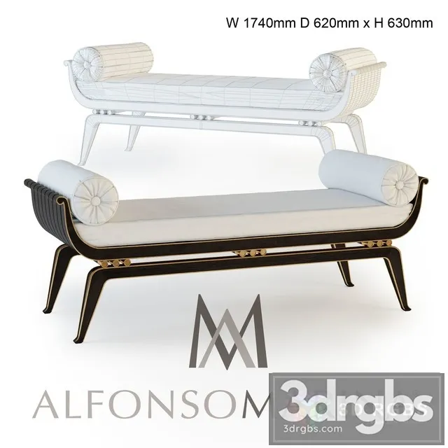 Sawa Alfonso Marina Ebanista Millau Bench 3D Model Free