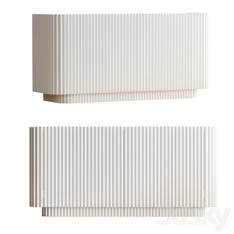 SB2 Truffle White Credenza 3D Model Free