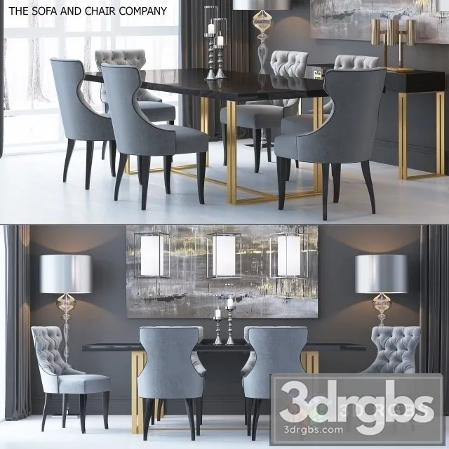 SC Dining Luxury Set 3D Model Free