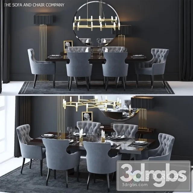 SC Dining Set 8 3D Model Free