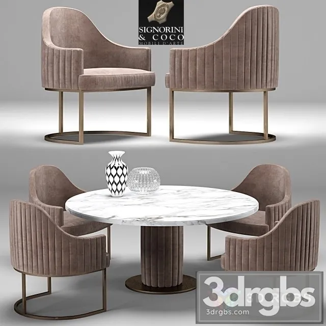 SC Isabel Byron Table and Chair 3D Model Free