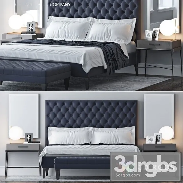 SC Neoclassic Luxury Bed 3D Model Free