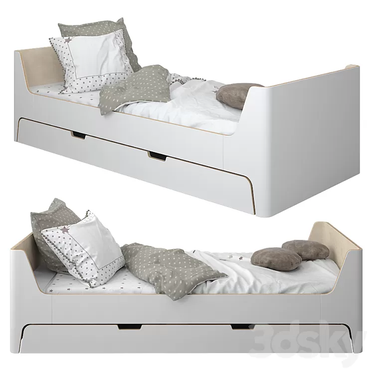 Scandi bed by Laredoute_01 3D Model