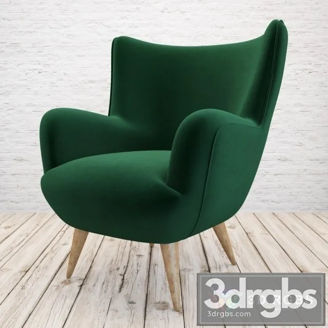 Scandinavia Fabric Armchair 3D Model Free
