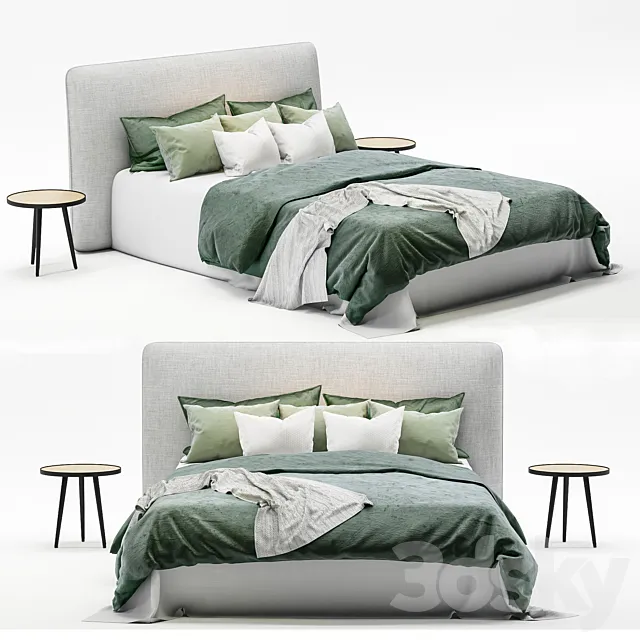 Scandinavian Bed 01 3DModel