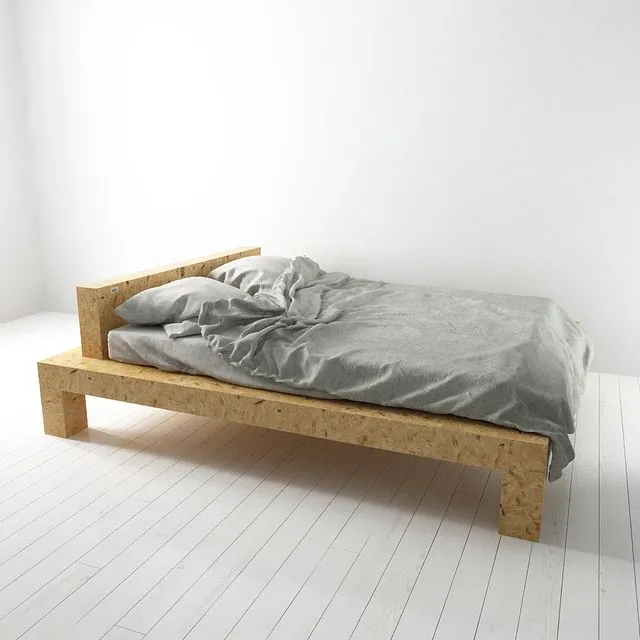 Scandinavian bed 3D Model