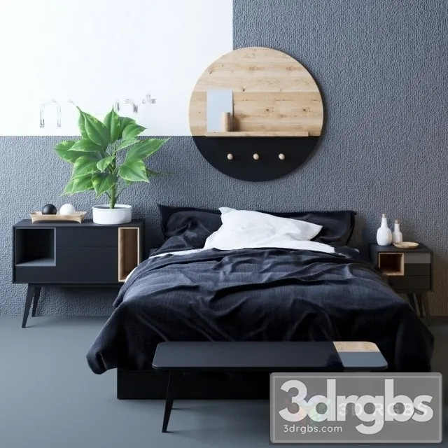Scandinavian Bed 3D Model Free