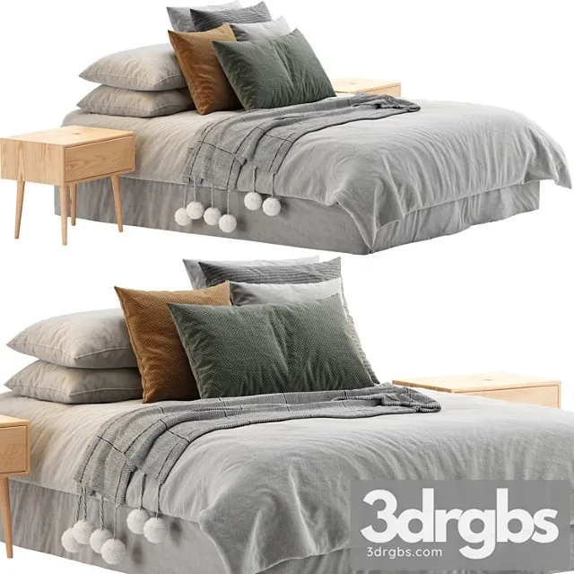 Scandinavian Bed 3D Model Free