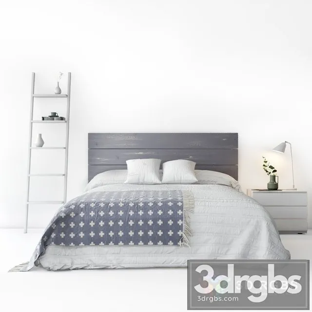 Scandinavian Bed Set 2 3D Model Free