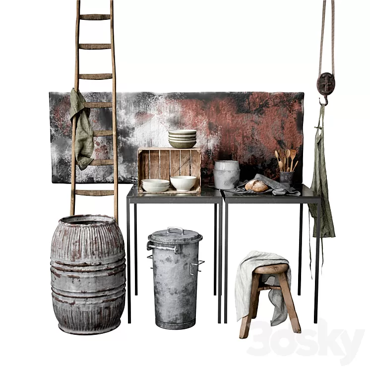 Scandinavian Decorative Set 3D Model