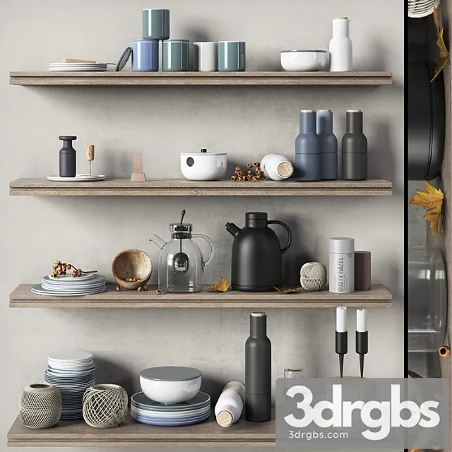 Scandinavian decorative set for the kitchen 3D Model Free