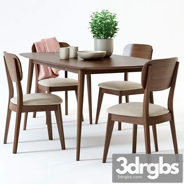Scandinavian Designs Juneau Dining Table Juneau Dining Chair 3D Model Free