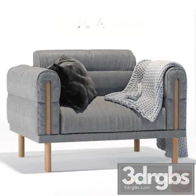 Scandinavian Fabric Armchair 2 3D Model Free