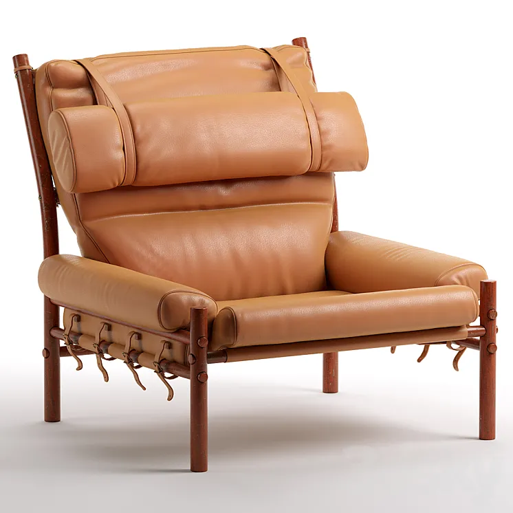 Scandinavian Modern Arne Norell Leather Inca Lounge Chair 3D Model Free