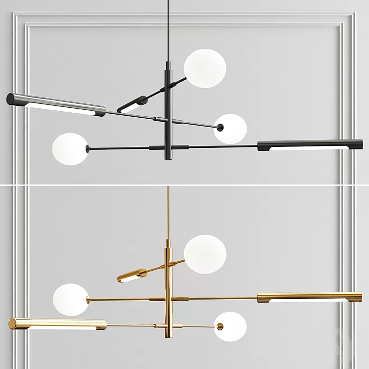 Scandinavian Runna Minimalist Chandelier 3D Model
