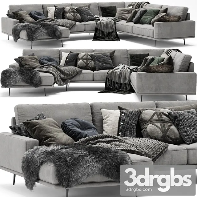 Scandinavian set - boconcept carlton sofa 2 3D Model Free