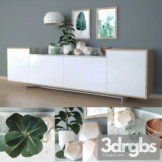 Scandinavian Sideboard Of Chest 3D Model Free